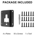Heavy Duty Truck Bed Tie Down Anchors 4 Pack Cargo Brackets compatible with Ford F150 includes 4 plates and 18 screws.
