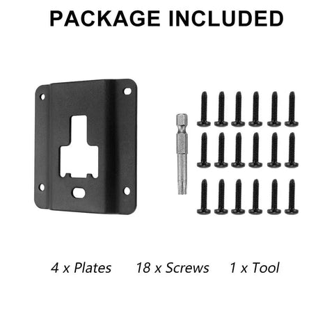 Heavy Duty Truck Bed Tie Down Anchors 4 Pack Cargo Brackets compatible with Ford F150 includes 4 plates and 18 screws.