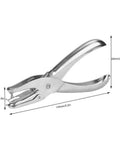 One Handed Hole Punch For Paper, 6 Sheet Capacity, 3.175mm Hole, Chrome Plated Handheld Puncher With Scrap Collector, metal handle