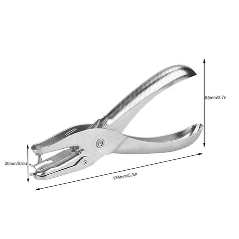 One Handed Hole Punch For Paper, 6 Sheet Capacity, 3.175mm Hole, Chrome Plated Handheld Puncher With Scrap Collector, metal handle