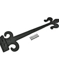 18 Inch Black Wrought Iron Fleur De Lis Strap Hinge Set Flush Mount Heavy Duty Gate And Door Hinges With Hardware Indoor Outdoor Use Pack Of 2