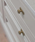 Set Of 6 Flower Inspired Antique Brass Cabinet Knobs With Backplates For Kitchen And Dresser Drawers 1 1/4 Inch Diameter Handles