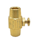 Brass Button Valve One Quarter Inch NPT Female Inlet And Outlet Normally Closed Red Compact Rock Solid Pneumatic Control Valve