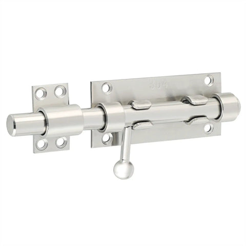 Gate Latch Lock for Wooden Garden Stainless Steel Brushed Hardware, close-up view showing brushed nickel finish.