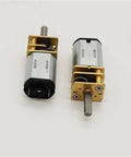 Top Shelf N20 Dc Gear Motor High Torque Low Speed Micro Metal Engine Straight Up Built Like A Tank For Diy Robotics Smart Lock Builds And Creative Hobby Projects With Legit Vibration Free Operation You Can Trust, showcasing two gold and silver high torque micro gear motors.