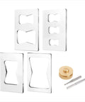 Pro Grade Acrylic Bowtie Butterfly Inlay Template Set, 4pc, with carbide router bit, brass kit, alignment pin, for wood projects