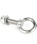 Beefed Up 304 Stainless Steel Eye Bolt For Heavy Duty Rigging, Built To Withstand Abrasion And Rust, Ideal For Outdoor And Indoor Use, High Strength Hardware For Lifting, Securing Cables, Tie Downs, And Gear, with nut and washers