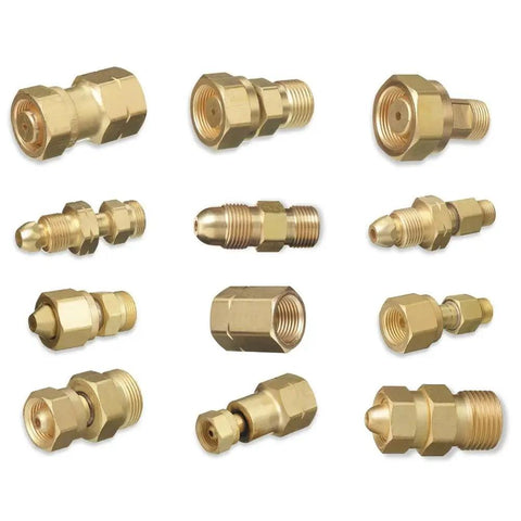 Beefy Acetylene Gas Cylinder To Regulator Adapter Brass Connector For CGA-200 CGA-300 CGA-510 CGA-520 Welding Gear Built For Quick Leak Free Connections