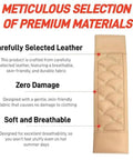 Premium Leather Seat Belt Cover For Tesla Cybertruck Featuring Quilted Smooth Surface, showcasing soft leather and breathable design.