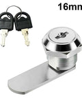16mm Zinc Alloy Cam Lock For Cabinets And Mailboxes Security Cylinder With Four Keys shown with two keys