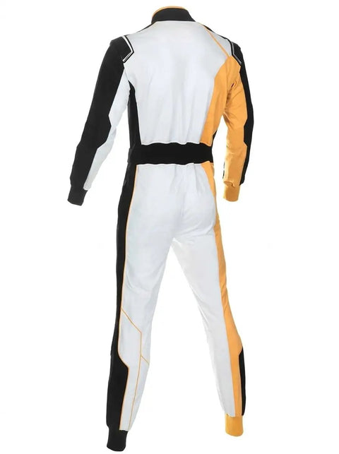 Rear view of Go Kart Racing Suit Water Resistant Digital Print Breathable Fabric Pro Grade Karting Suit For Adults Youth And Kids XL 58