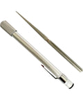 Dope Diamond Sharpening Rod And Stone Pen Sharpener Tool, silver double head, compact and portable kitchen knife sharpener.