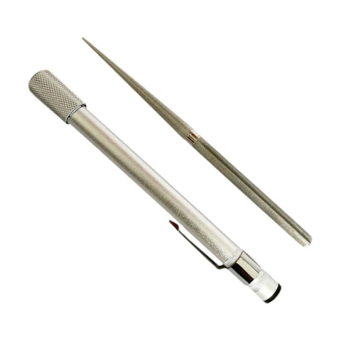 Dope Diamond Sharpening Rod And Stone Pen Sharpener Tool, silver double head, compact and portable kitchen knife sharpener.