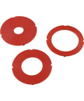 Heavy Duty Insertion Ring Set Crafted For RA1171 RA1180 RA1181 Router Tables featuring three red plastic drop-in rings.