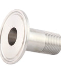Metaland stainless steel 1.5in tri-clamp to 3/4in NPT male sanitary adapter, side view