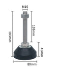 Close-up of Adjustable Furniture Leg Leveling Feet With Threaded Mounts, M16 size, 183mm height, ideal for stabilizing tables.