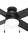 Timpani Matte Black Ceiling Fan With WhisperWind Quiet Motor Delivers Strong SureSpeed Airflow For Large Rooms Wobble Free Performance
