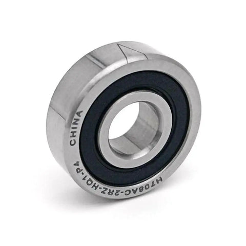 H708AC Angular Contact Bearing With Top Notch Tolerance Si3N4 Ceramic Balls ABEC 7 Grade 8x22x7 mm shielded design shown from angle.