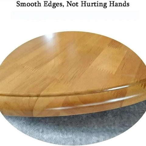 Close-up of a Heavy Duty Hardwood Lazy Susan Turntable Featuring Slick Spin Mechanics, smooth edges for easy handling.