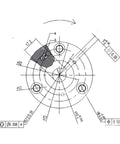 Technical diagram of 36 Tooth Planetary Gear Set For Motors And Hub Drives, Internal Gears With 608Z Bearing specifications and measurements