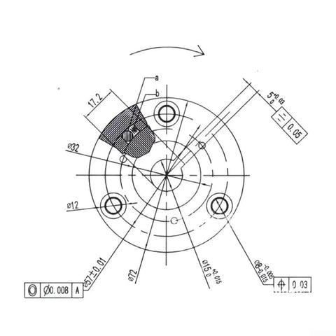 Technical diagram of 36 Tooth Planetary Gear Set For Motors And Hub Drives, Internal Gears With 608Z Bearing specifications and measurements