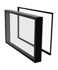 Indoor TV Enclosure For 42 To 50 Inch Screens Built Like A Tank With Shatterproof Front Panel displayed at an angle