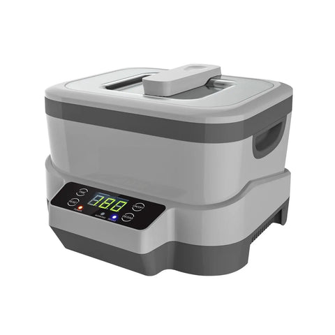 Top Shelf 1.2 Liter Ultrasonic Cleaner Featuring Slick Stainless Steel Tank And Easy Touch Controls For Knockout Results On Jewelry Watches Rings And Cosmetics, portable cleaner with digital screen.