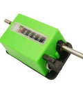 Rock Solid Roller Type Length Measuring Wheel featuring stainless steel and rubber counter meter in green color.