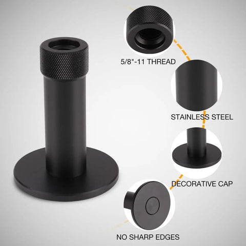 Built Tough Aluminum Prism Pole Shoe With Flat End For Precise Readings, Wide Base, 5/8"-11" Thread, No Sharp Edges