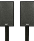 Front view of XT15 Monitor Bookshelf and Surround Sound Speakers Pair with Hi Res Audio Certified, Midnight Black.