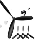 Three Sets Spare RC Plane Propellers 3 Blade Pack Compatible With 76111 BF109 Remote Control Airplane, Carbon Fiber Nose Cone