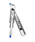 Rugged Heavy Duty Bottom Mounted Drawer Slides With Smooth As Butter Concealed Gliding Rail For Cabinet And Workshop Storage Professional Grade Built Tough For Daily Grind, steel construction with gliding rollers.