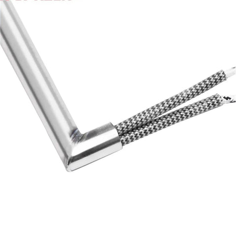 Straight Up Heavy Duty 5 Pack 220V Stainless Steel 8Mm Right Angle Cartridge Heaters featuring connectors and angled design.