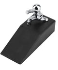 Durable Non Slip Door Stopper With Rubber Base For Child And Pet Safety At Home Anti Collision Guard in black with silver figurine