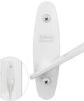 Heavy Duty White Gliding Door Thumb Latch Replacement For Andersen Patio Doors in white with installation screws.