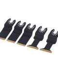 Titanium Plated Oscillating Saw Blades Set High Carbon Steel Universal Fit 5 Pack With Spacers For Metal Cutting Heavy Duty Pro Grade Blades For Soft Metals Smooth Long Lasting Performance, 5 black blades