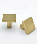 Champagne Bronze Cabinet Knobs Set 10 Pack For Kitchen Cabinets And Drawers, Brushed Square Dresser Knobs One And One Fifth Inch