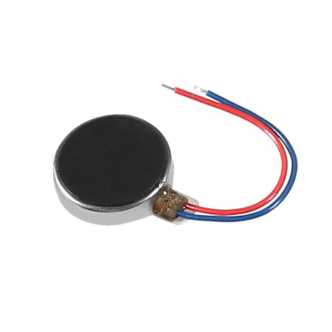 Close-up of a single unit from the 10 Pack Mini Vibration Motors 3V DC 12000 RPM Flat Coin Button Type Micro Vibrating Motors 10mm By 3mm