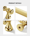 Close-up of Minimalist Bright Gold Aluminum Alloy Cabinet And Wardrobe Handles showing details of finish and design, set six pack.