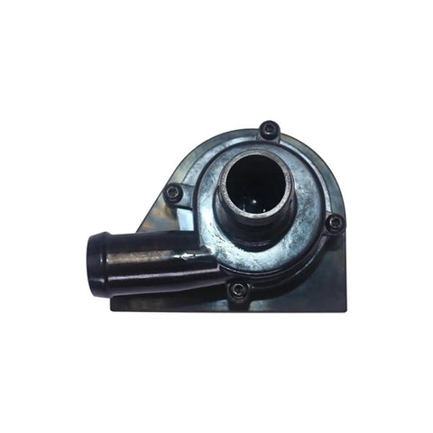 Straight Shot Electric Coolant Water Pump For Cars And Trucks With Leak Resistant High Temp Gasket Plug And Play Hookup No Sweat Install Upgrades Your Ride EV Cooling System Daily, top view of pump.