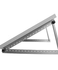 Side view of 28 Inch Adjustable Solar Panel Mount Brackets with Foldable Tilt Legs, showing stainless steel fasteners and quick assembly design.