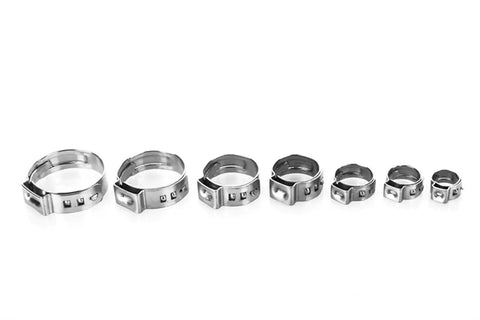 Heavy Duty Stainless Steel 304 Hose Clamps Set 70 Pieces In Seven Sizes Ranging From 5.8 To 18.5 Millimeters Single Ear Clamps