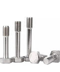 Built Tough Stainless Steel M6 X 40 Captive Panel Screws With Hex Nuts And Plain Washers angle view showing different lengths and hex nuts.