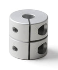 5mm To 5mm Shaft Coupling For CNC Machines And 3D Printers, 25mm Length, 20mm Diameter, Aluminum Alloy, Anodized Finish, Side View