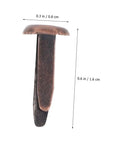 Close-up of a single brown metal fastener from the 50 Pack Miniature Metal Fasteners and Close Pins for Scrapbooking Card Making