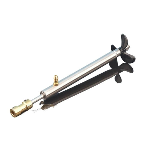 Heavy Duty 4mm RC Boat Drive Shaft Set With Copper Coupling 3 Blade Propeller Shaft Sleeve And Grease Nozzle, side view