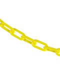 Yellow Plastic Barrier Chain 1.5 inch link diameter 100 foot length for crowd control and traffic direction, lightweight and rust free