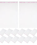 100 Pcs Resealable OPP Cellophane Bags For Cookies And Snacks with sealing tape, various sizes, clear snack storage bags