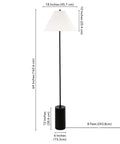 64 Inch Tall Floor Lamp With White Fabric Empire Shade In Blackened Bronze Finish Dope Modern Lighting For Living Room Bedroom Or Office Balanced Ambient Illumination Easy Assembly Sturdy Build