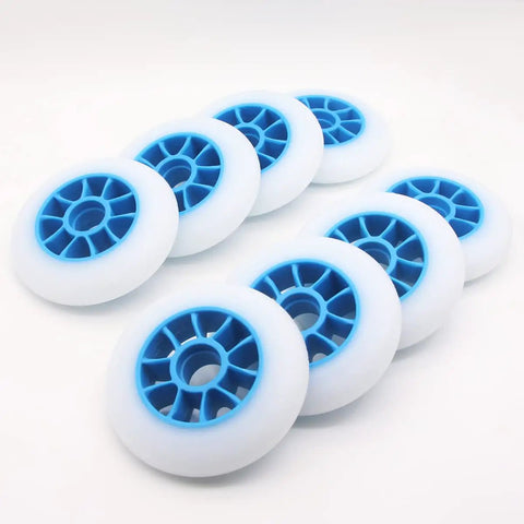 8 Pack 100mm Inline Roller Skate Wheels 85A Pro Grade High Elastic PU Replacement For Rollerblade Wheels No Bearings Included Durable Black Set